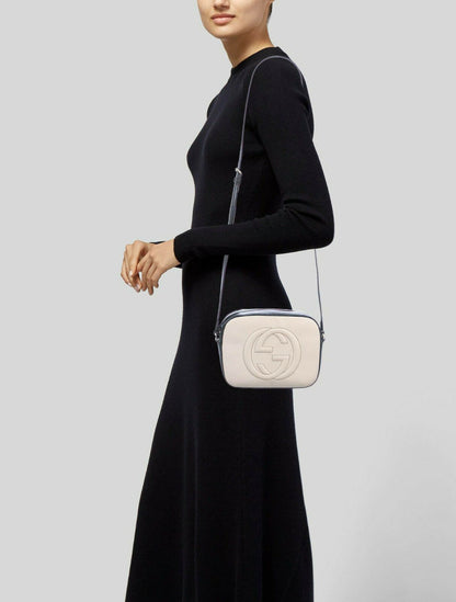 Gucci Soho Small Leather Disco Bag White