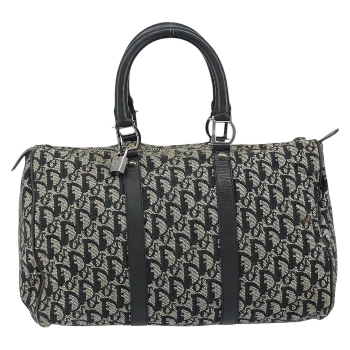 Christian Dior Vintage Trotter Boston Bag Canvas Black Canvas Travel Bag Bag ()