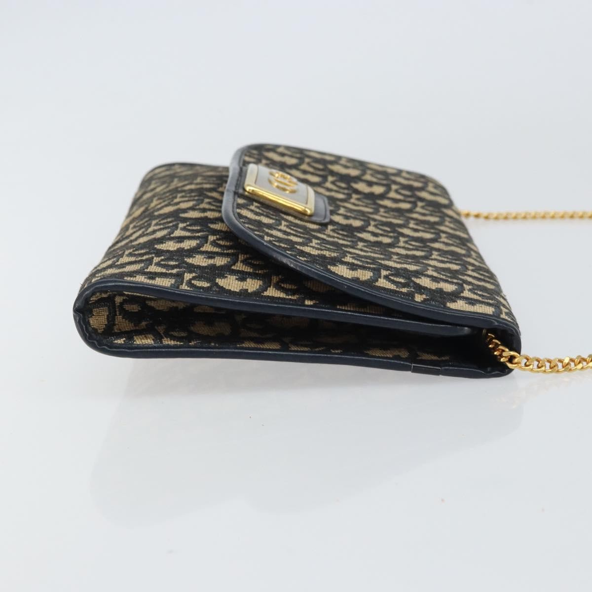 Christian Dior Vintage Cd Chain Flap Shoulder Bag Diorissimo Canvas Navy Canvas Shoulder Bag Bag ()