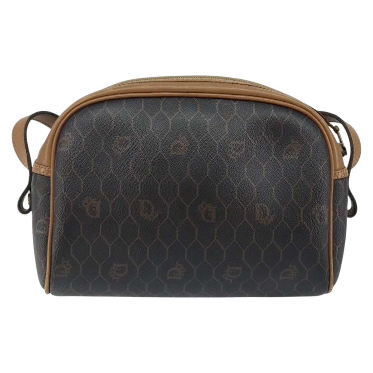 Christian Dior Vintage Honeycomb Shoulder Bag Canvas And Leather Black Canvas Shoulder Bag Bag ()