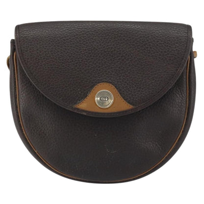 Christian Dior Vintage Cd Flap Shoulder Bag Leather Brown Leather Shoulder Bag Bag ()