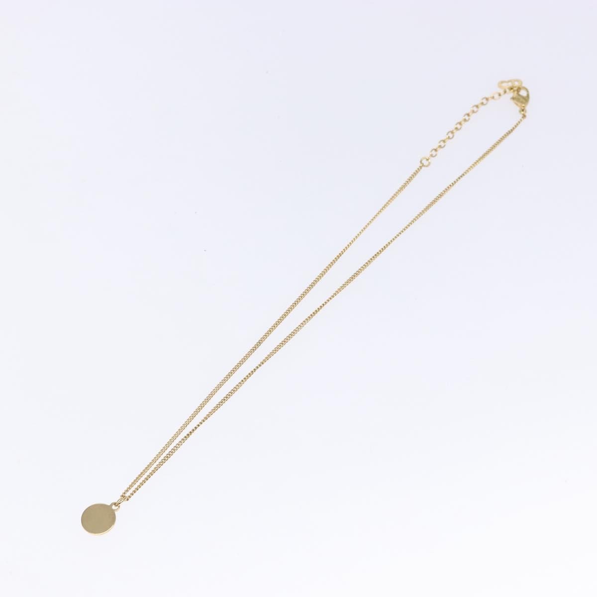 Christian Dior Vintage Logo Round Pendant Necklace Metal Gold Metal Jewelry ()