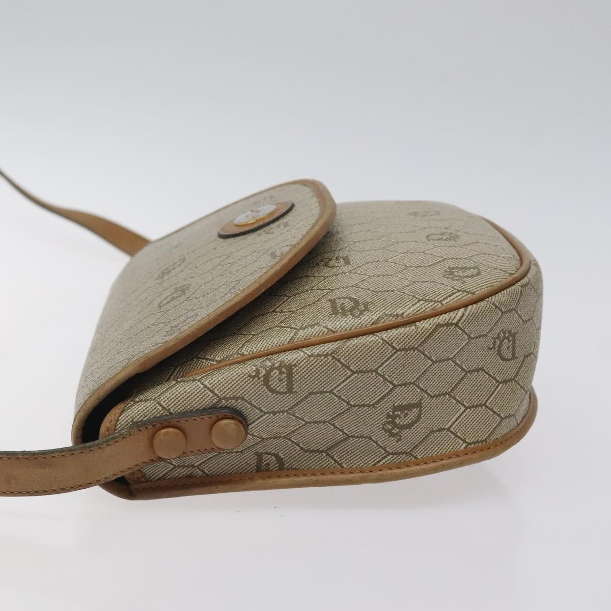 Christian Dior Vintage Honeycomb Flap Crossbody Bag Coated Canvas Beige Canvas Bag ()