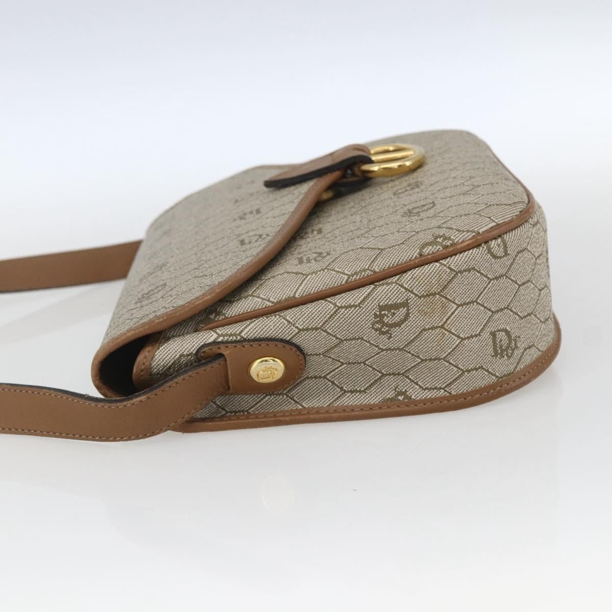 Christian Dior Vintage Honeycomb Shoulder Bag Canvas And Leather Beige Canvas Shoulder Bag Bag ()