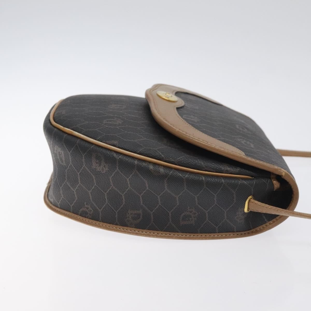 Christian Dior Vintage Honeycomb Shoulder Bag Canvas Black Canvas Bag ()