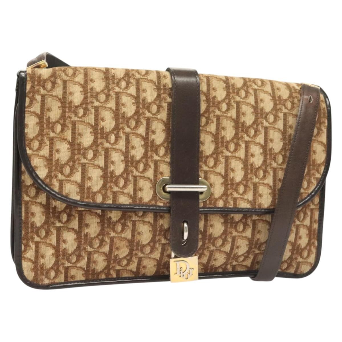 Christian Dior Vintage Trotter Shoulder Bag Canvas Brown Canvas Shoulder Bag Bag ()
