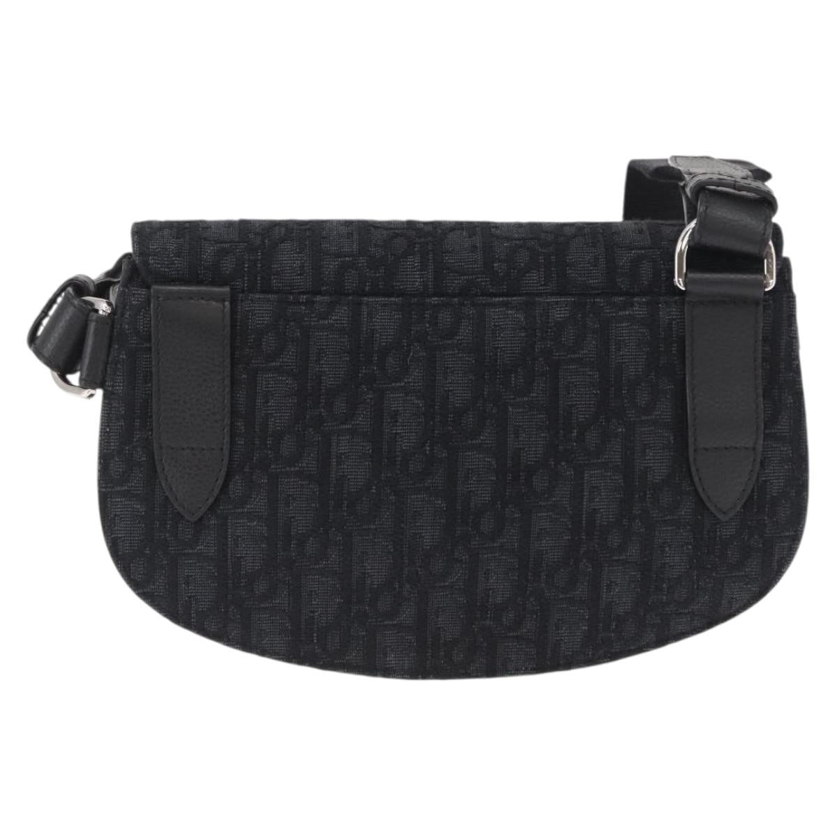 Christian Dior Saddle Messenger Pouch Oblique Canvas Black Canvas Shoulder Bag Bag ()