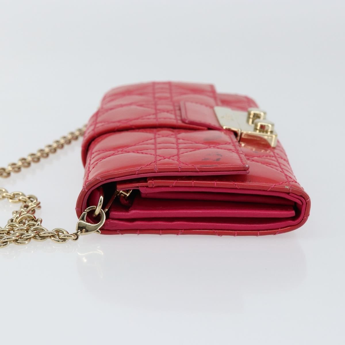 Christian Dior New Lock Pouch Cannage Quilt Patent Pink Patent_Leather Clutche & Pouche Bag ()
