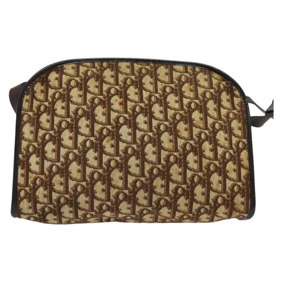 Christian Dior Vintage Trotter Shoulder Bag Canvas Brown Canvas Bag ()