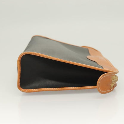 Christian Dior Vintage Zip Pochette Canvas And Leather Black Pvc Clutche & Pouche Bag ()