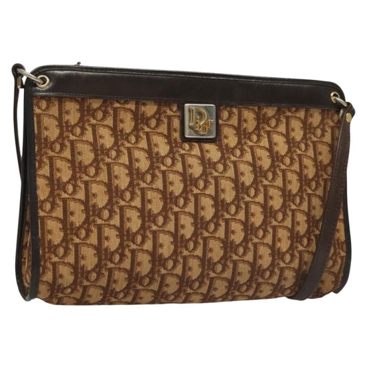 Christian Dior Vintage Trotter Shoulder Bag Canvas Brown Canvas Bag ()