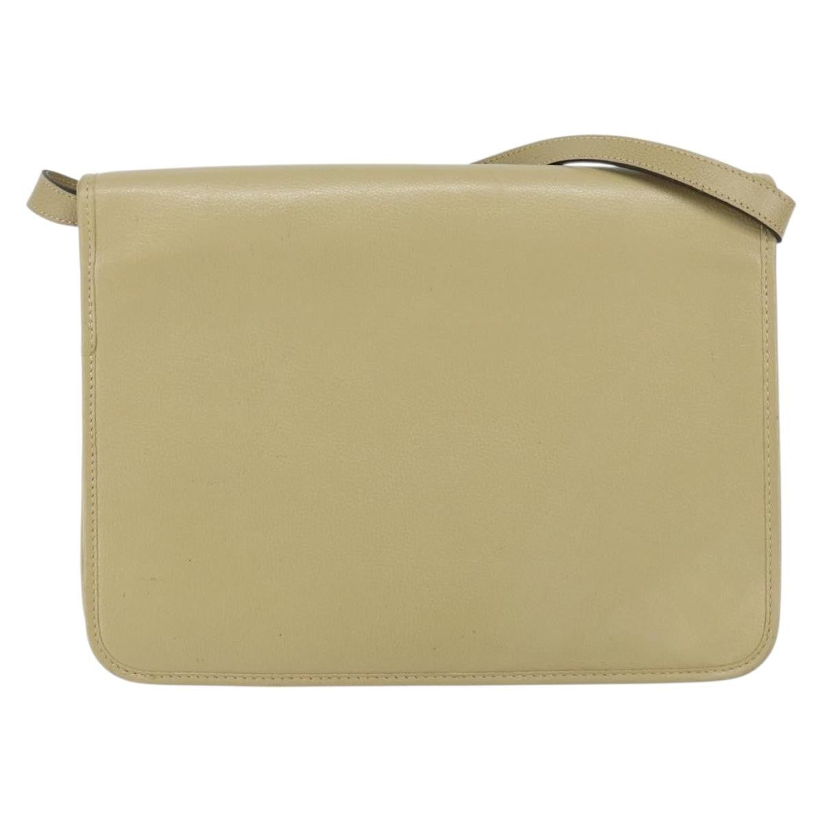 Christian Dior Vintage Shoulder Bag Leather Beige Leather Shoulder Bag Bag ()