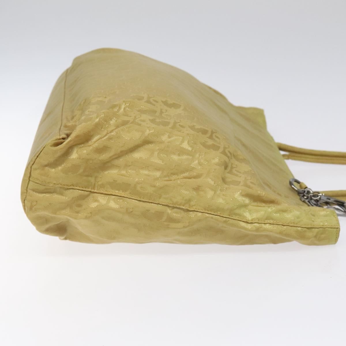 Christian Dior Vintage Trotter Open Tote Diorissimo Canvas Yellow Canvas Tote Bag Bag ()