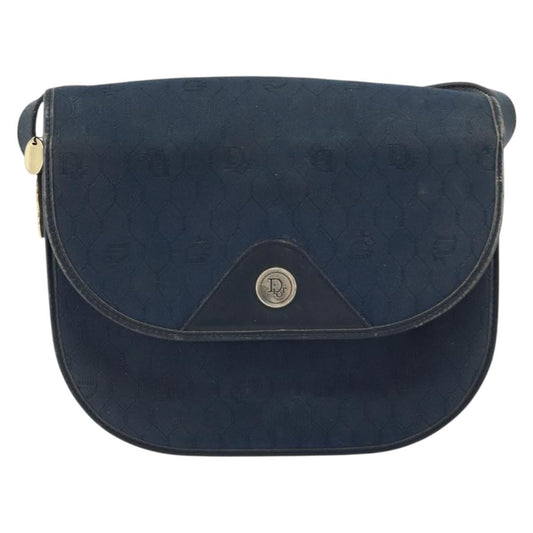 Christian Dior Vintage Honeycomb Shoulder Bag Canvas Navy Canvas Shoulder Bag Bag ()