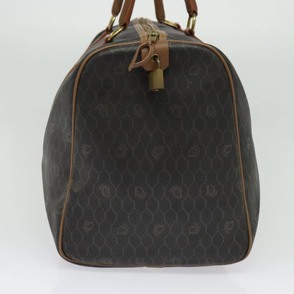 Christian Dior Vintage Honeycomb Handbag Canvas Leather Black Canvas Bag ()