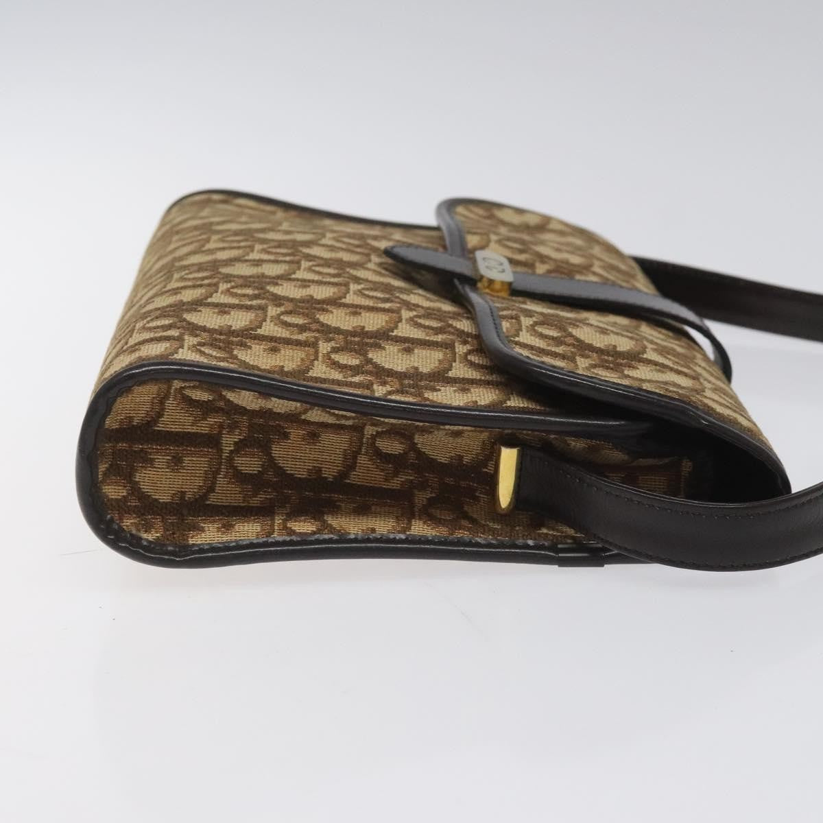 Christian Dior Vintage Trotter Crossbody Bag Diorissimo Coated Canvas Brown Canvas Bag ()
