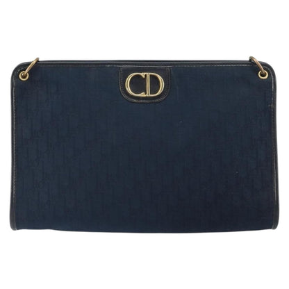 Christian Dior Vintage Cd Trotter Shoulder Bag Canvas Navy Canvas Shoulder Bag Bag ()