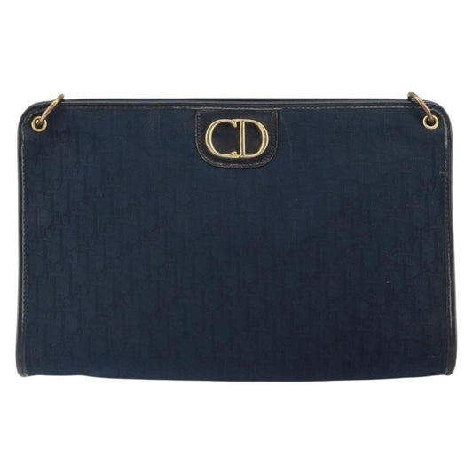 Christian Dior Vintage Cd Trotter Shoulder Bag Canvas Navy Canvas Shoulder Bag Bag ()