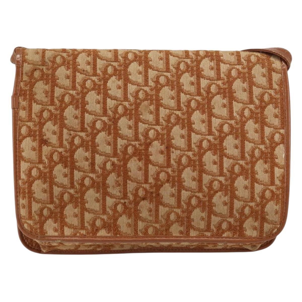 Christian Dior Vintage Trotter Shoulder Bag Canvas Brown Canvas Shoulder Bag Bag ()