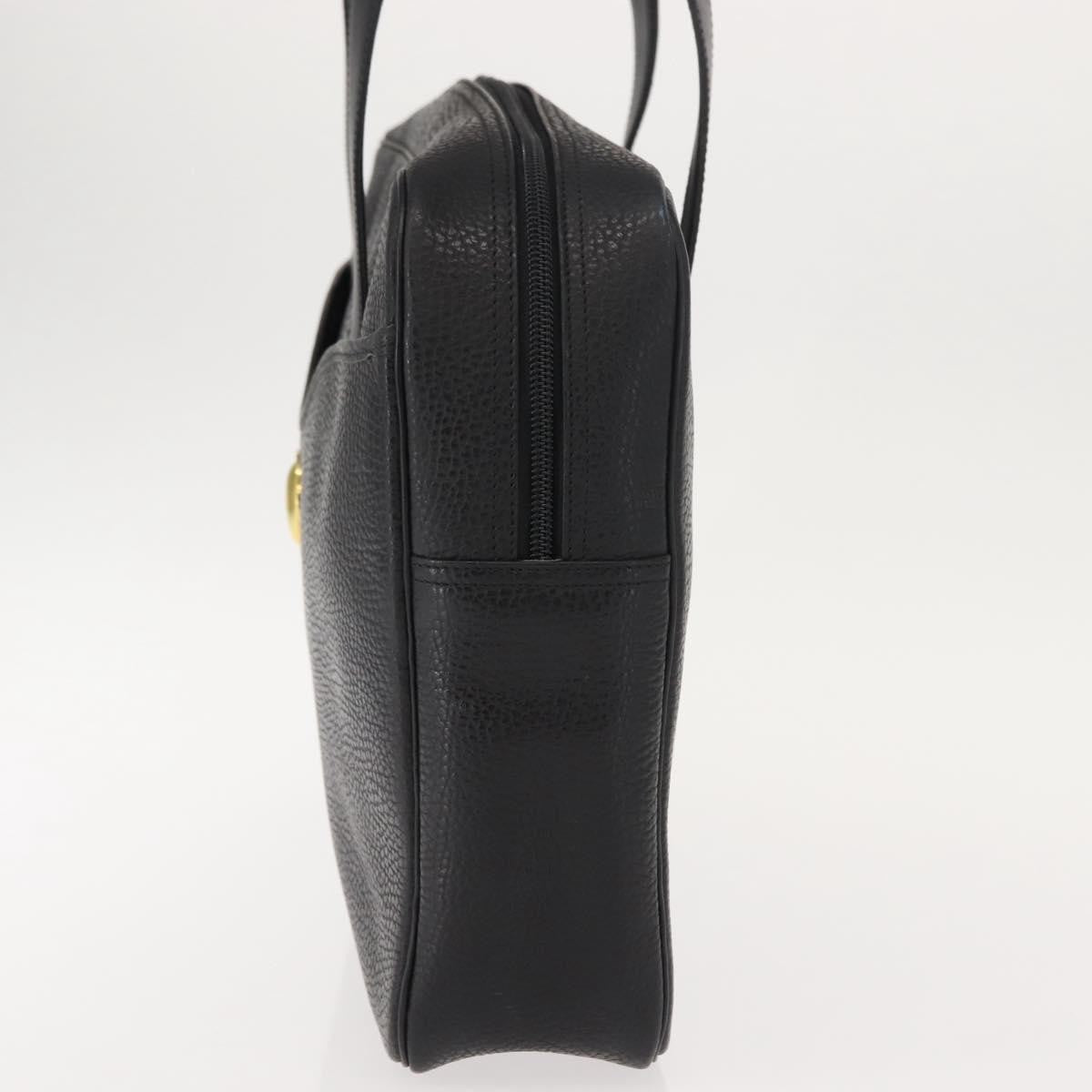 Christian Dior Vintage Cd Handbag Leather Black Leather Briefcase Bag ()