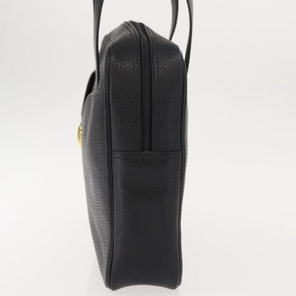 Christian Dior Vintage Cd Handbag Leather Black Leather Briefcase Bag ()