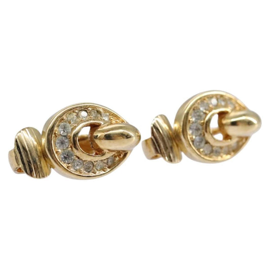 Christian Dior Vintage Clip-On Earrings Metal Gold Metal Earrings Jewelry ()