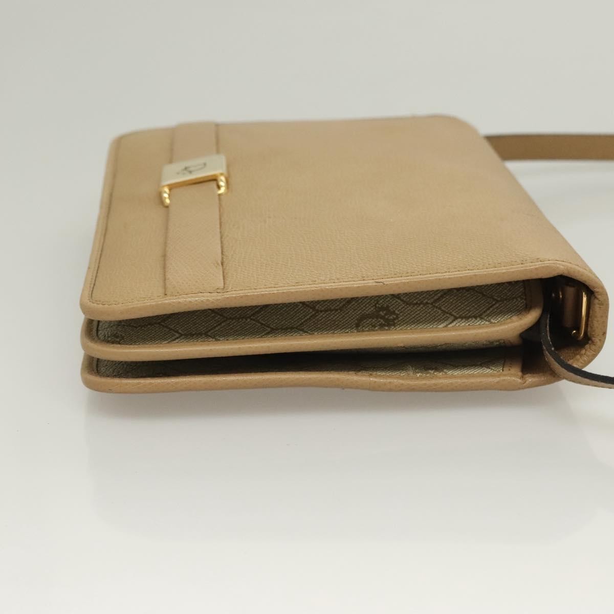 Christian Dior Vintage Honeycomb Shoulder Bag Leather Beige Leather Shoulder Bag Bag ()