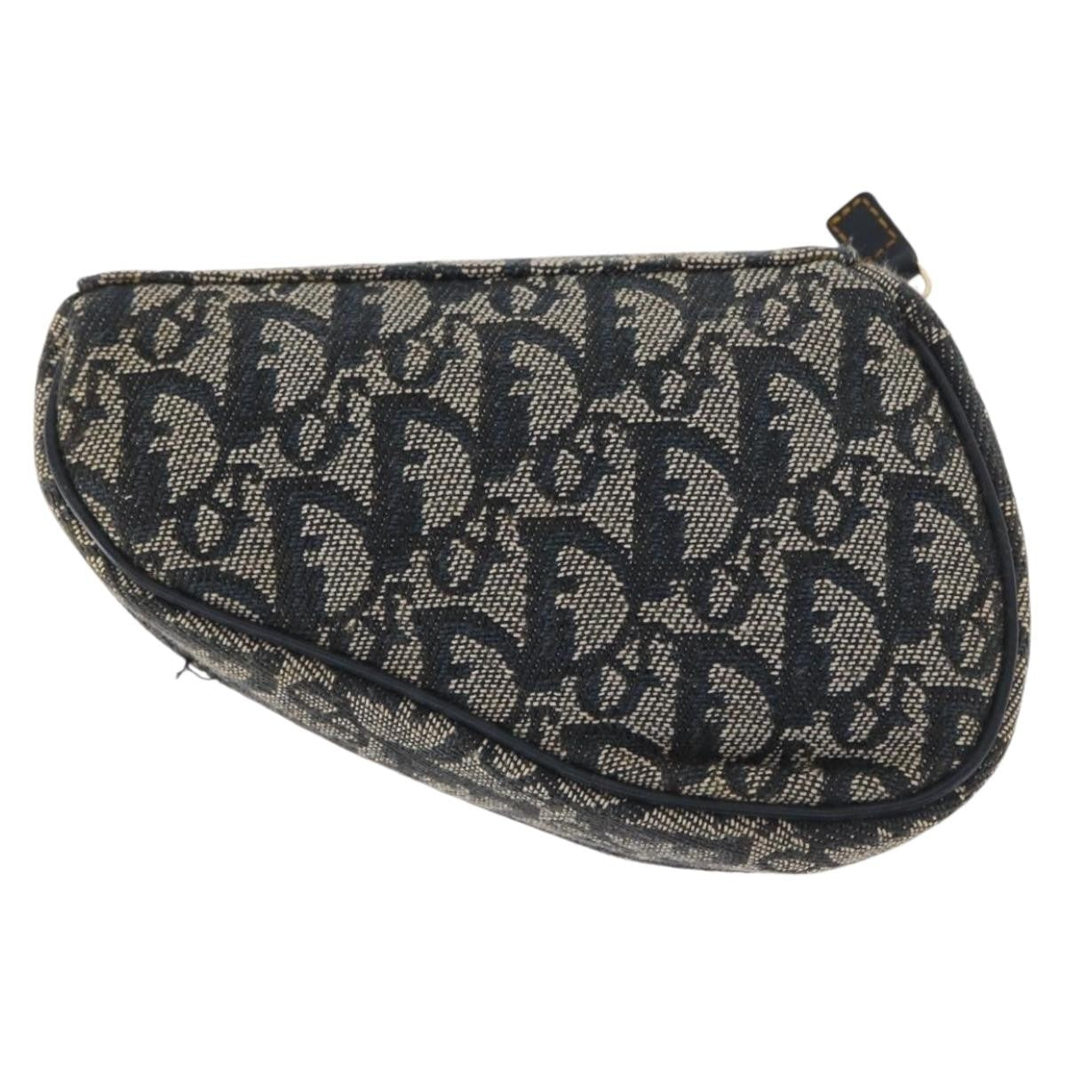 Christian Dior Saddle Zip Pouch Diorissimo Canvas Navy Canvas Clutche & Pouche Bag ()