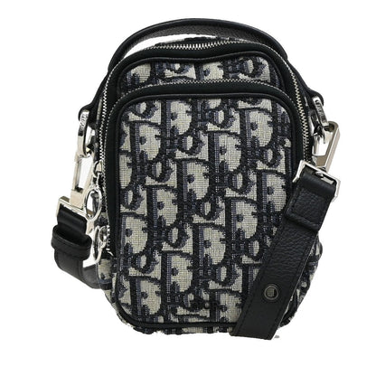 Christian Dior Zip Around Crossbody Pouch Oblique Canvas Blue Canvas Clutche & Pouche Bag ()