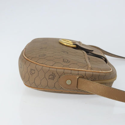 Christian Dior Vintage Honeycomb Shoulder Bag Canvas And Leather Beige Canvas Shoulder Bag Bag ()