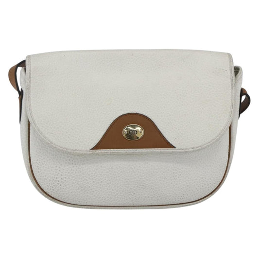 Christian Dior Vintage Shoulder Bag Leather White Leather Shoulder Bag Bag ()
