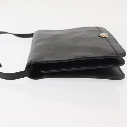 Christian Dior Vintage Full Flap Bag Leather Black Leather Shoulder Bag Bag ()