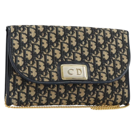 Christian Dior Vintage Cd Chain Flap Shoulder Bag Diorissimo Canvas Navy Canvas Shoulder Bag Bag ()
