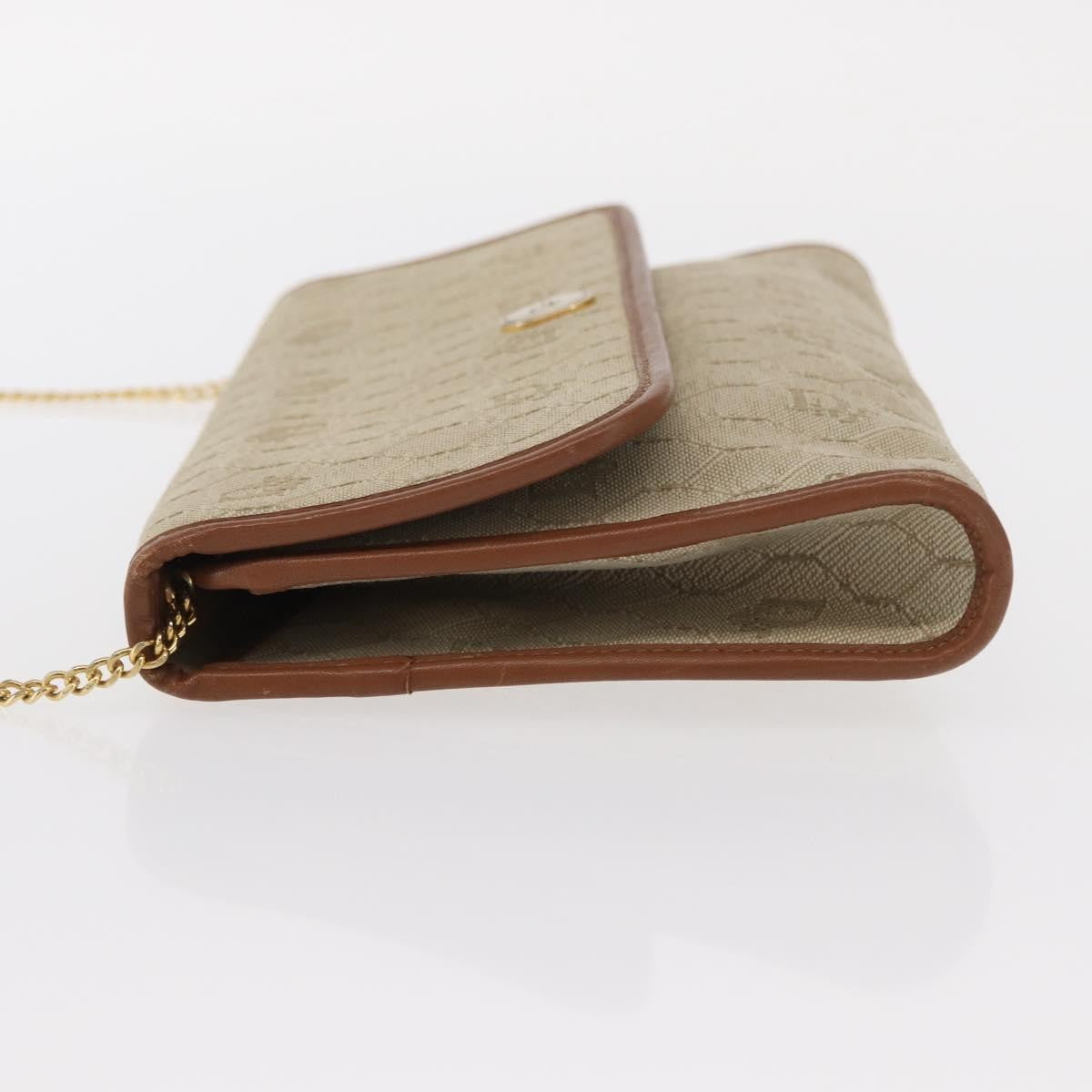 Christian Dior Vintage Honeycomb Chain Canvas Beige Canvas Shoulder Bag Bag ()