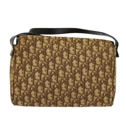 Christian Dior Vintage Trotter Flap Shoulder Bag Canvas Brown Canvas Bag ()