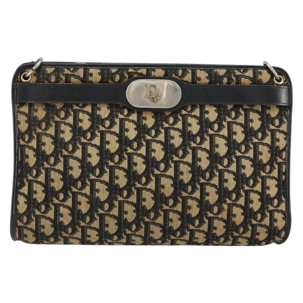 Christian Dior Vintage Trotter Shoulder Bag Canvas Navy Canvas Shoulder Bag Bag ()