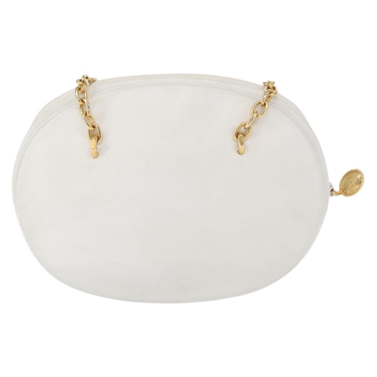Christian Dior Vintage Zip Shoulder Bag Leather White Leather Shoulder Bag Bag ()