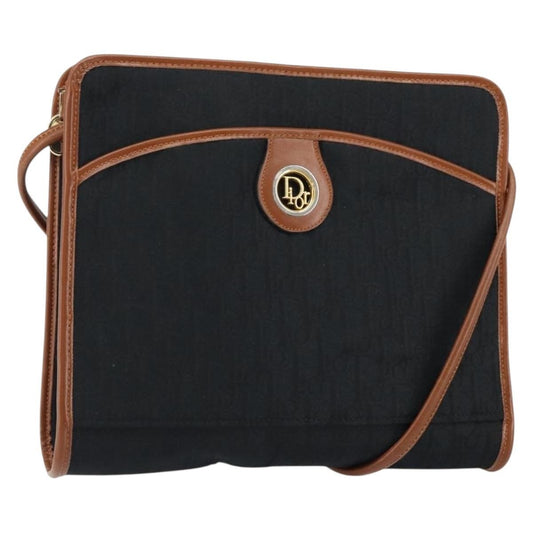 Christian Dior Vintage Trotter Shoulder Bag Canvas Black Canvas Shoulder Bag Bag ()