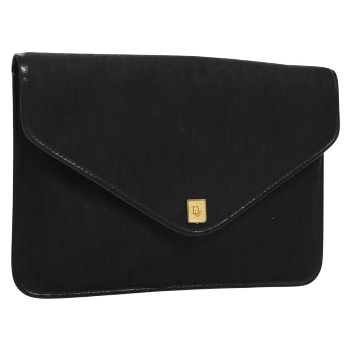 Christian Dior Vintage Trotter Pouch Diorissimo Canvas Black Canvas Clutche & Pouche Bag ()