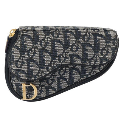 Christian Dior Saddle Zip Pouch Diorissimo Canvas Blue Canvas Clutche & Pouche Bag ()