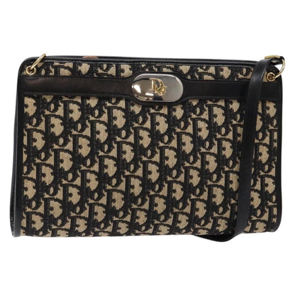Christian Dior Vintage Trotter Shoulder Bag Canvas Navy Canvas Bag ()