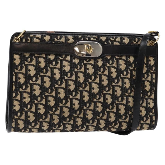Christian Dior Vintage Trotter Shoulder Bag Canvas Navy Canvas Bag ()