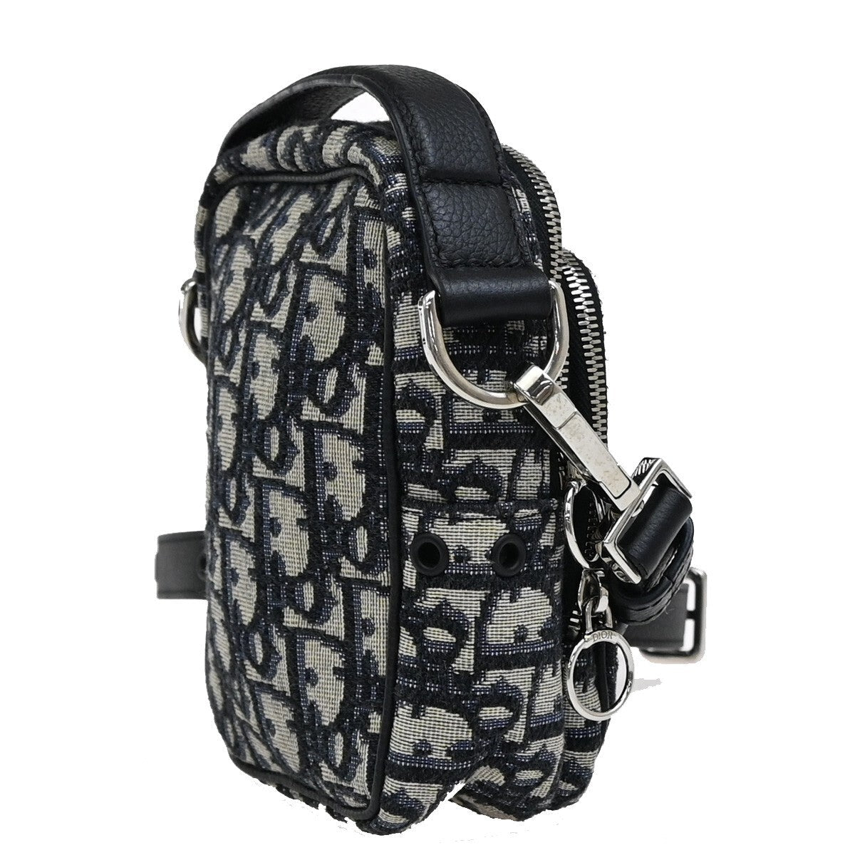 Christian Dior Zip Around Crossbody Pouch Oblique Canvas Blue Canvas Clutche & Pouche Bag ()