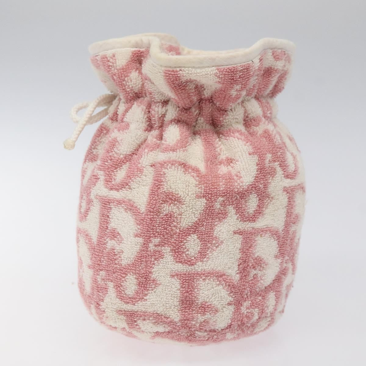 Christian Dior Vintage Trotter Pouch Pile Pink Cotton Clutche & Pouche Bag ()
