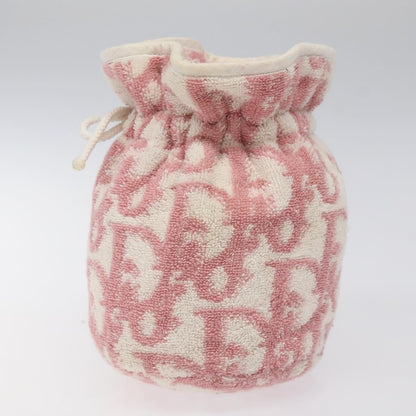 Christian Dior Vintage Trotter Pouch Pile Pink Cotton Clutche & Pouche Bag ()
