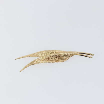 Christian Dior Vintage Feather Metal Gold Metal Brooch Jewelry ()