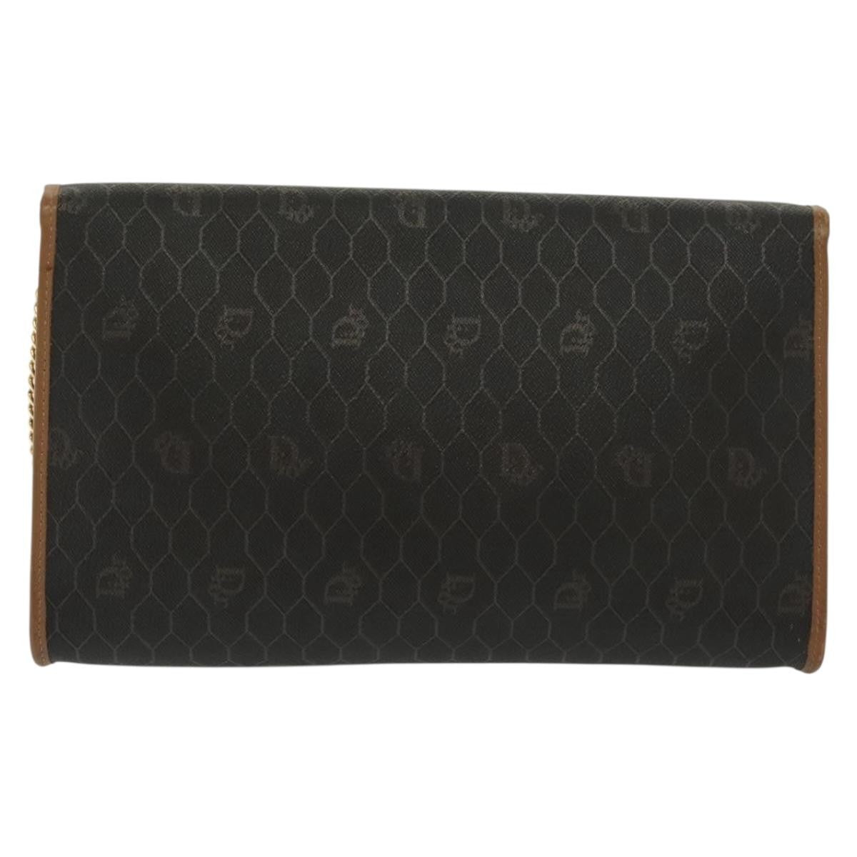 Christian Dior Vintage Honeycomb Chain Canvas Black Canvas Bag ()