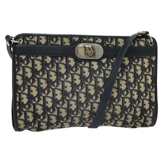 Christian Dior Vintage Trotter Shoulder Bag Canvas Navy Canvas Bag ()