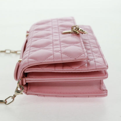 Christian Dior My Dior Top Handle Flap Bag Cannage Quilt Lambskin Pink Leather Shoulder Bag Bag ()