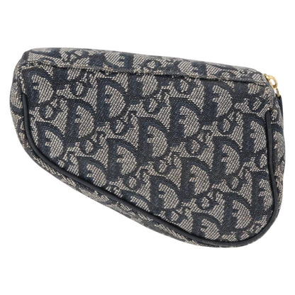 Christian Dior Saddle Zip Pouch Diorissimo Canvas Navy Canvas Clutche & Pouche Bag ()